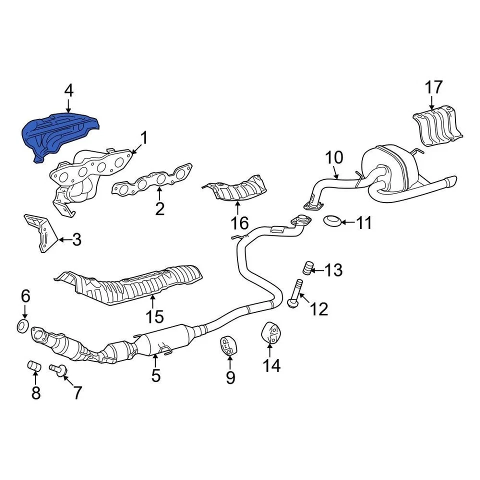For Toyota Yaris 2007-2018 Toyota 1716721110 Exhaust Manifold Heat Shield - Изображение 2 из 3