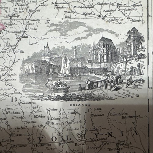 1870 Johnson’s Prussia Norvegia Svezia Danimarca antica mappa colorata a mano - Foto 5 di 5