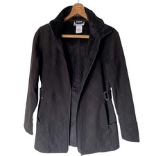 Boeing Women s Black Hooded Belted Zip Up Fau...