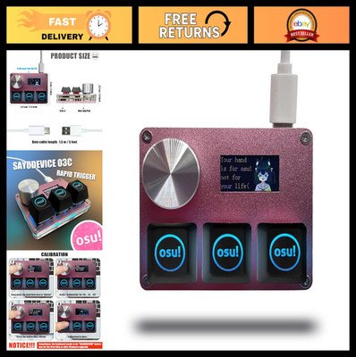 Mini Keypad with Hall Switches, Magnetic Linear Switches, Knob & Screen - Pink O