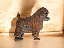 Vintage Black Forest Wooden Poodle Figurine. Signed 11cm Tallx11.5 Cm Long