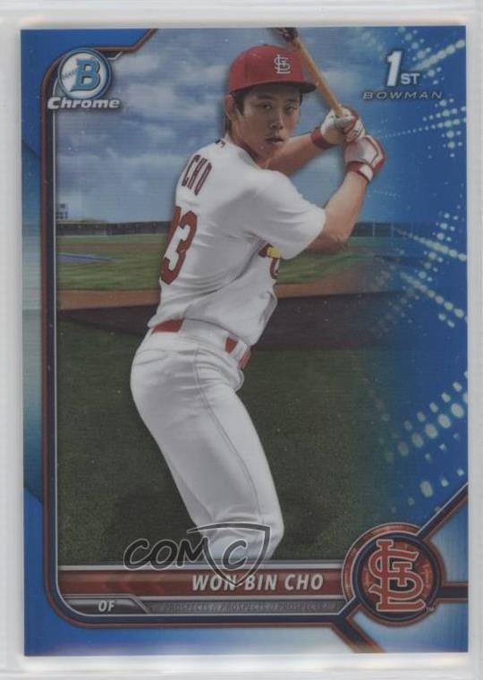 2022 Bowman Chrome Prospects Blue Refractor 49/150 Won-Bin Cho #BCP-154 09j5
