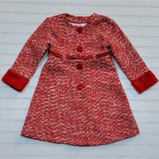 Blueberi Boulevard Girls Tweed Coat/Dress Size 4-5 Red White and Sparkle Silver