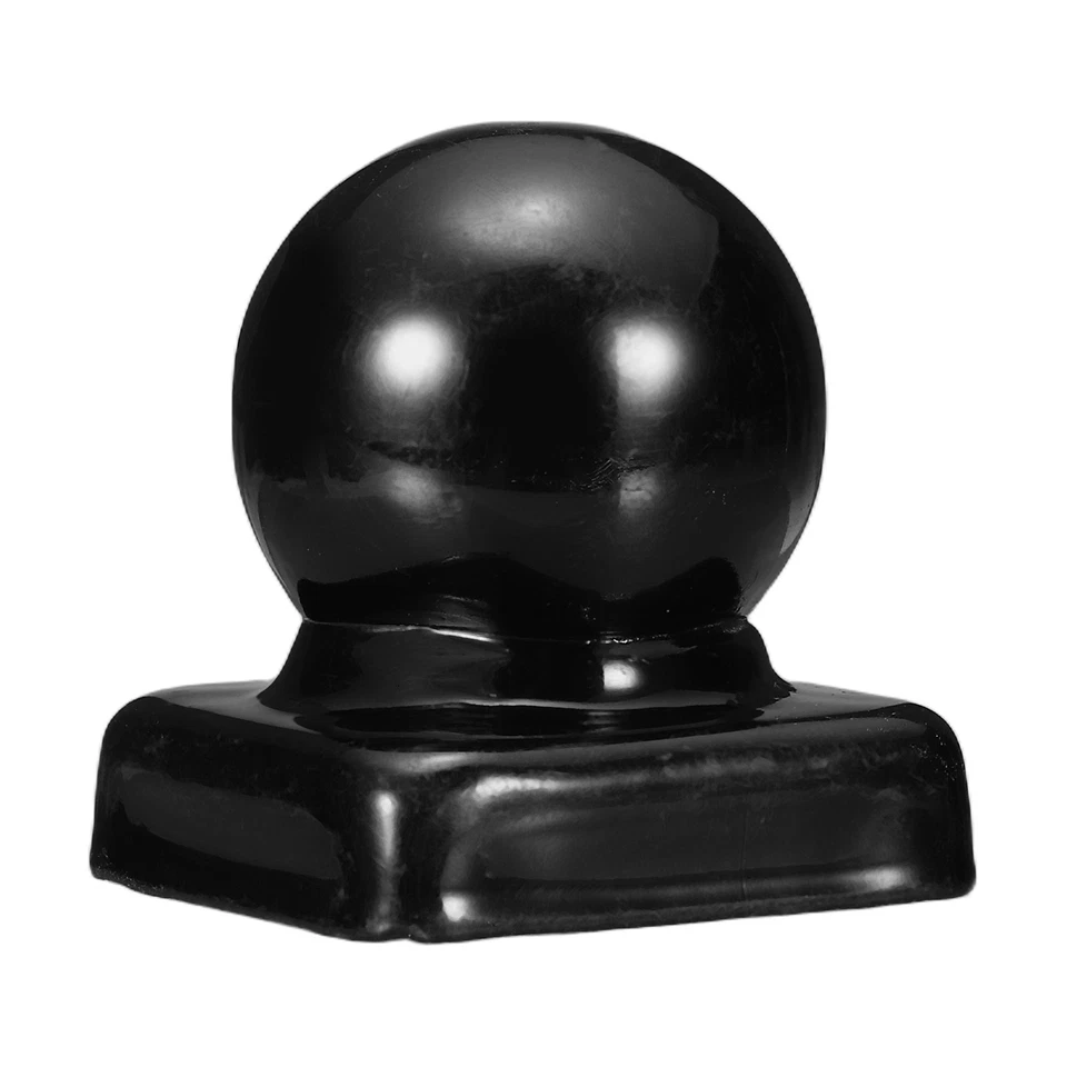 Capuchon de poteau boule métal, pour 1,26" avec sommet boule noir - Photo 1/4