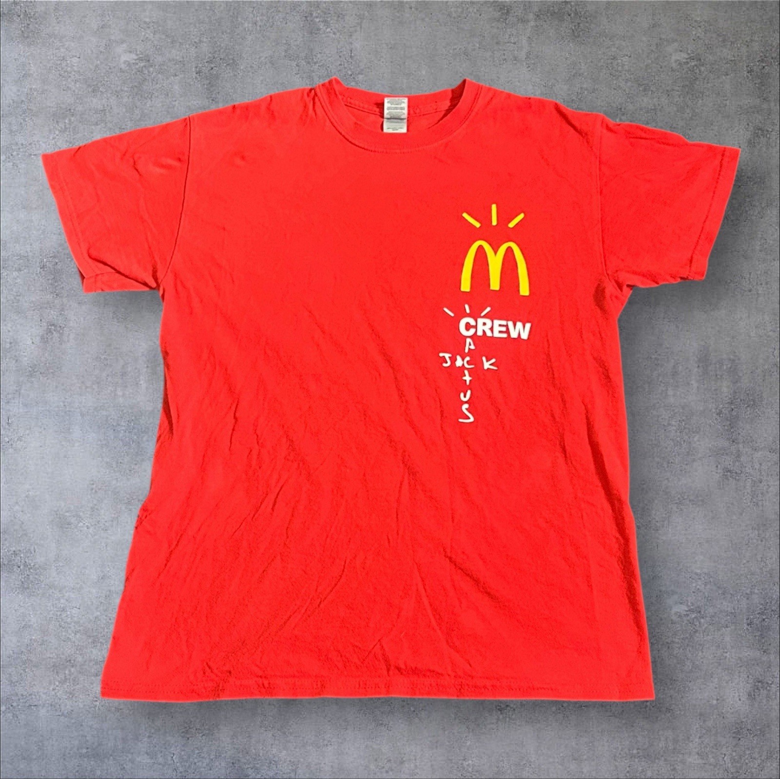 Travis Scott x McDonald’s Crew Tee Cactus Jack Red Streetwear Men’s Size Medium