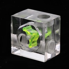 Water Cooling Flow Meter Acrylic G1/4 Threaded Flow Indicator 3Ways Green