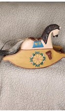 Vintage Hand Painted Wooden Rocking Horse