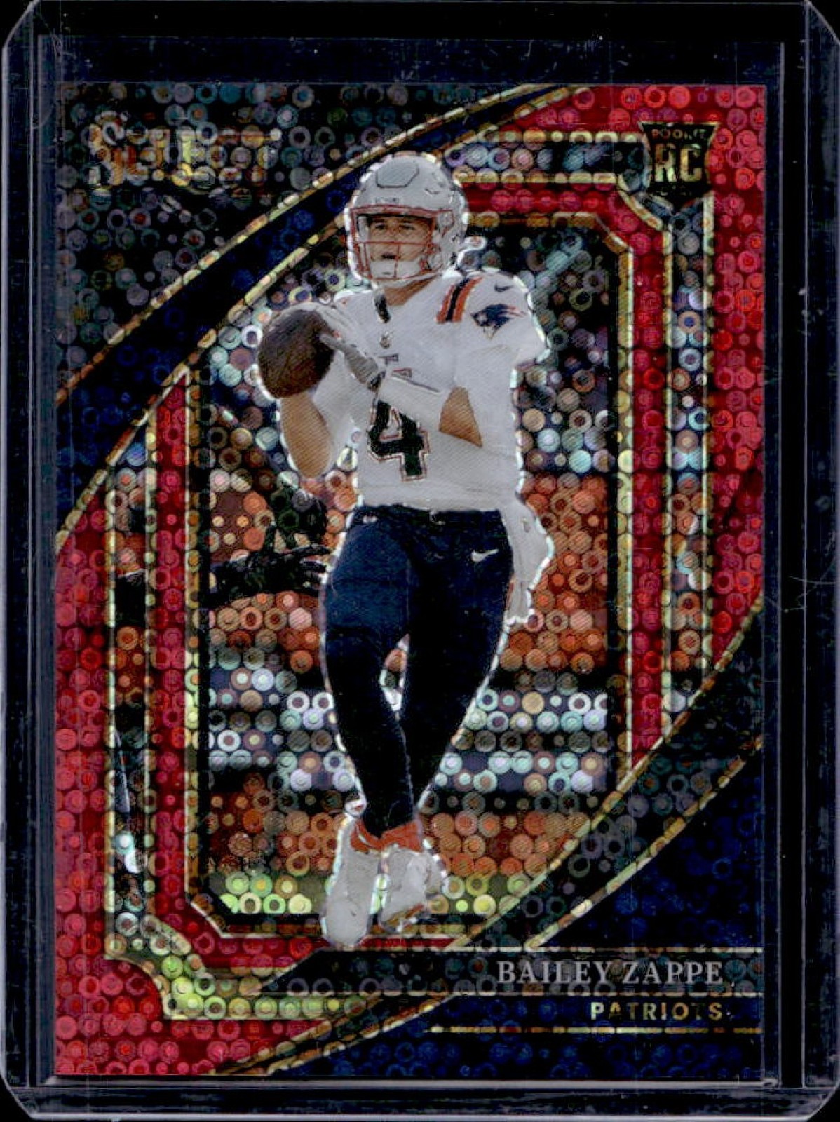 2022 Select Bailey Zappe Red Disco Prizm RC Suite #13/49 Patriots