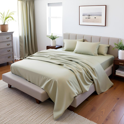 Luxury Organic Tencel  Eucalyptus King Sheets - 400 TC, Hypoallergenic, Deep Poc