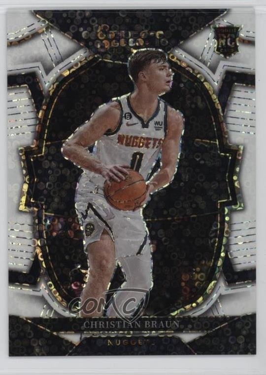 2022-23 Panini Select Concourse White Disco Prizm 33/75 Christian Braun #85 hs9