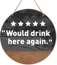 Funny Pub Sign, Hanging Decor for Home Bar, Man Cave, Kitchen - Farmhouse Drinki