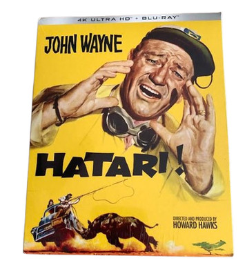 Hatari! 4K UHD Blu-ray Slipcover John Wayne Red Buttons Elsa Martinelli Kruger