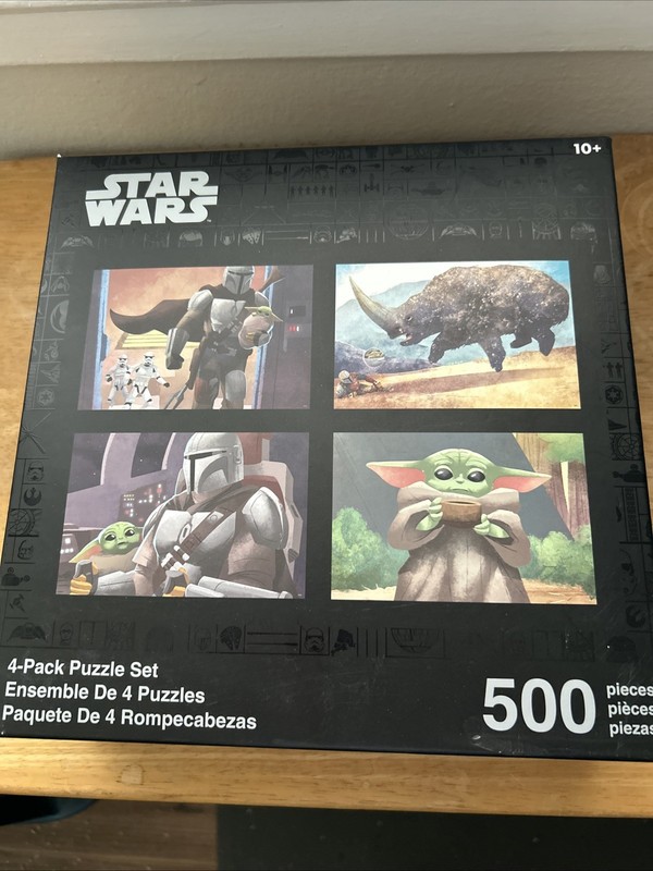 Star Wars The Mandalorian Yoda 4 Pack 500 Pieces Puzzle Set of 4 New Original