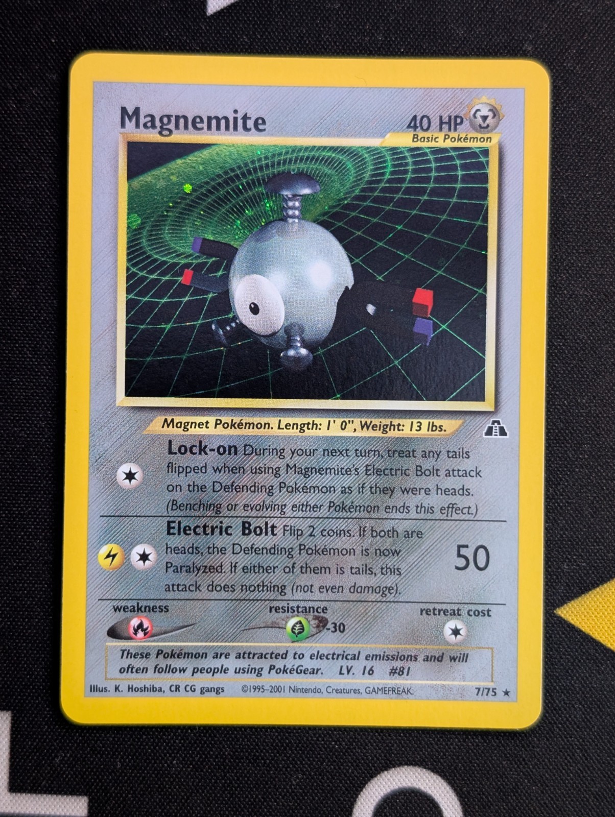 Magnemite - 7/75 - Pokemon Neo Discovery Unlimited Holo Rare Card WOTC NM