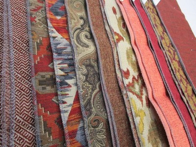 3+ LBS of Gorgeous Taylor King Fabric Samples 26  X 12  Various Patterns Reds