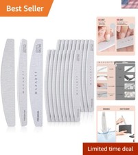20 Pcs Zebra Nail File Set - Dual-Sided 100/180 Grit for Professional Results