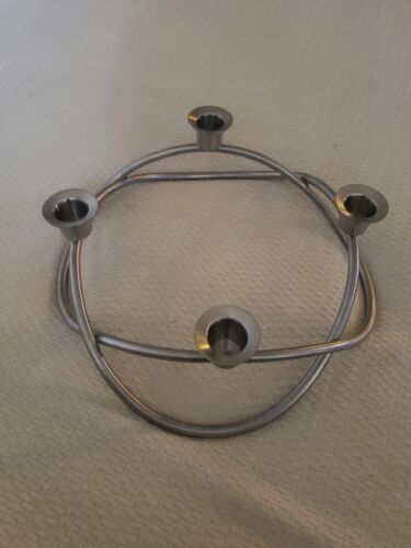 Rare Georg Jensen Seasons Candleholder Stainless Steel, Maria Berntsen 10"  - Picture 1 of 13