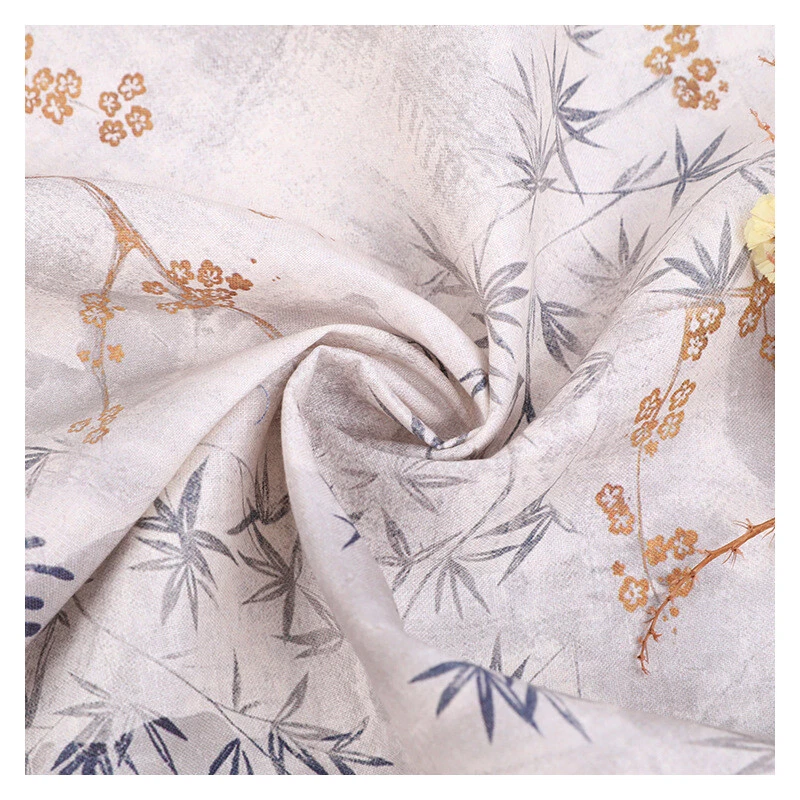 Tecido de bambu floral 1M artesanato étnico para vestido Cheongsam Hanfu faça você mesmo estilo vintage - Imagem 4 de 4