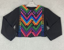 Catalinas Originales Womens Size M Colorful Embroidered Cropped Cotton Jacket