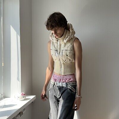Vest LGB If Six Was Nine Style Faux Fur Zip Hood Vintage Vest LGB If Six Was Nine Style Faux Fur Zip Hood Vintage