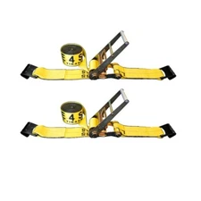 3" x 30' Ratchet Strap w/Flat Hook Heavy Duty Cargo Tie Down Straps WLL 5400 LBS