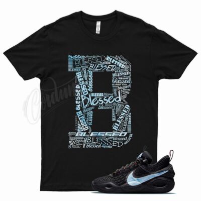 Black BLESSED T Shirt for N Cosmic Unity Ghost White Blue
