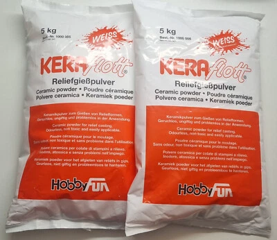 HOBBY FUN HobbyFun 2x5 kg = 10 kg KERAflott Reliefgießpulver Gießmasse Keramikpulver