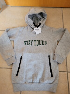 NEU graues Sweatshirt / Hoddie Gr. 128 Junge Y.F.K. Langarm Kängurutaschen 