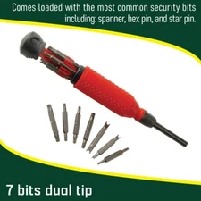 Dottie D151TP 15-in-1 Tamper-Proof Screwdriver (Red & Black)