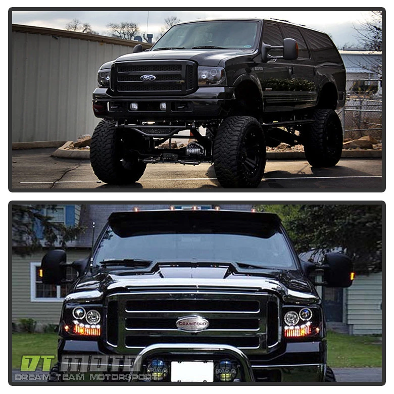 Faros proyectores LED halo superduty negros 2005 2006 2007 Ford F250/F350/F450 Foto 3 de 4