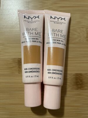 NYX Bare With Me Tinted Skin Veil, BWMSV07 Cinnamon Mahogany, Lot Of 2