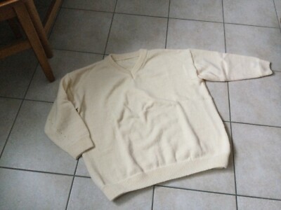 Auffälliger  warmer  Lochmuster Pullover * Gr. XXL * V-Ausschnitt * beige