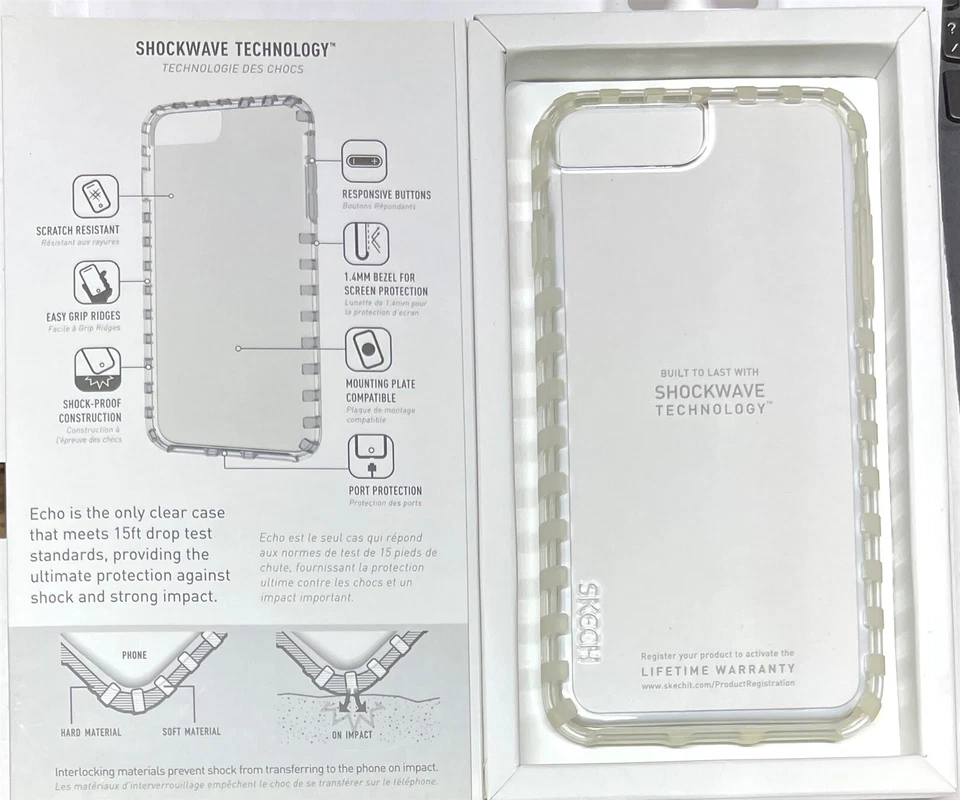 Skech - Funda Echo Transparente para Apple iPhone 7 Plus, iPhone 8 Plus - Transparente Foto 3 de 3