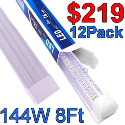 144Watt 8' 144W Garage Light 8 Foot LED Shop Light 8FT T8 LED Tube Light Fixture