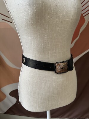 Brighton Black Leather Belt Silver Medallions Heart Of Silver Belt - Brighton main image 2