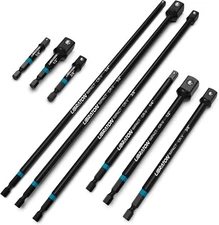 9PC Libraton Impact Grade Power Drill Socket Adapter Set 1/4 3/8 1/2 Hex Shank