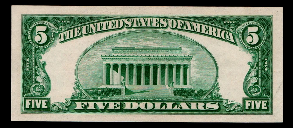 1953 A  $5 Dollar United States Note  LIGHTLY CIRCULATED Free shipping {C199} - Image 2 of 2