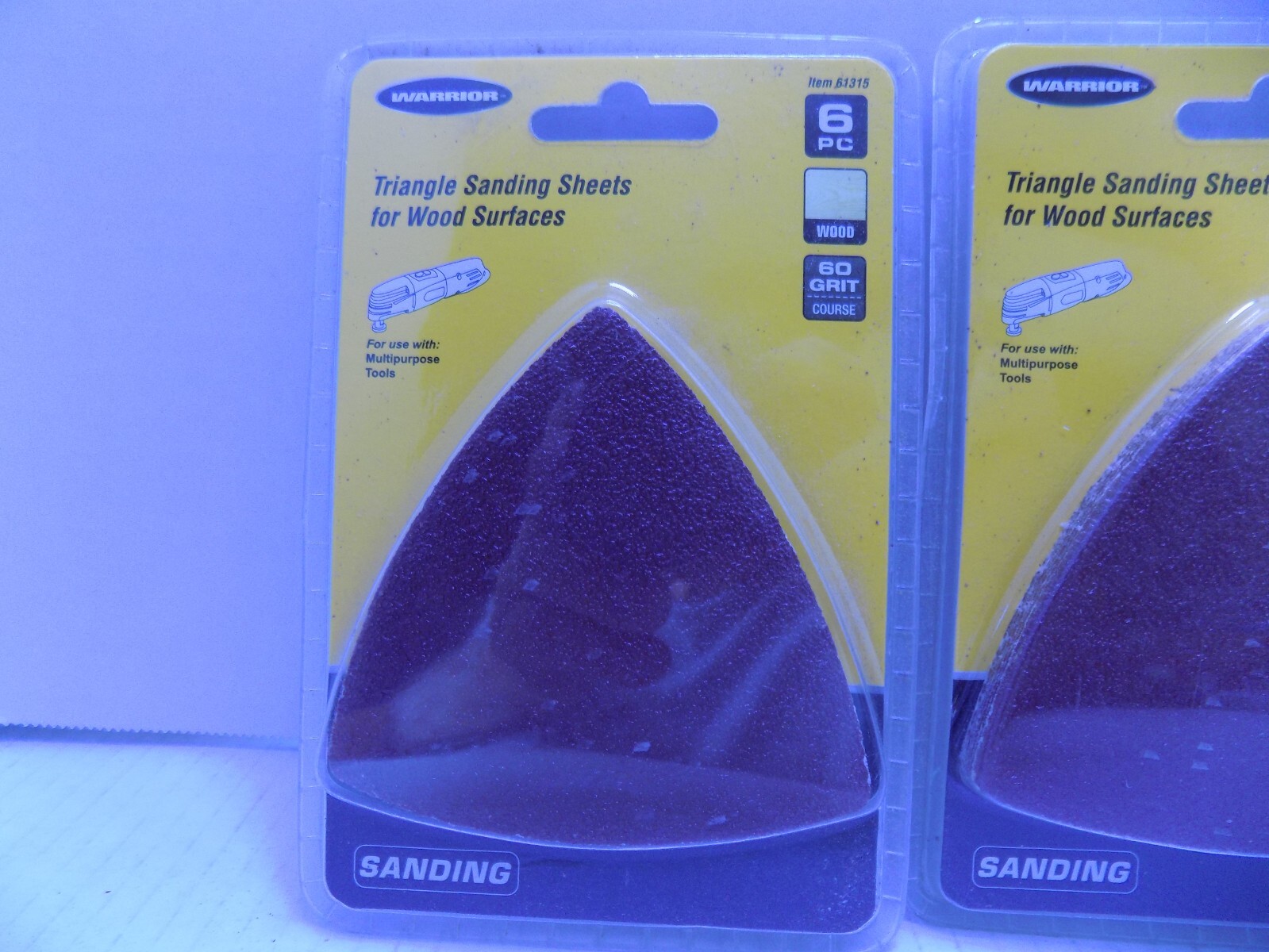 (3) PACKAGES TRIANGL SANDING SHEETS BY WARRIOR NEW PO