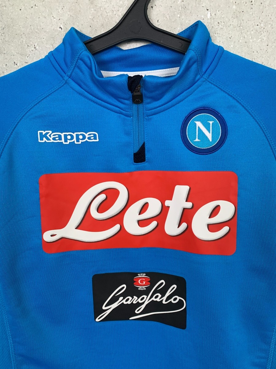 SSC NAPOLI 2017 2018 TRAINING FOOTBALL JACKET KAPPA 1/4 ZIP TRACK