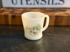 3" ANCHOR HOCKING Fire King With Puppy Dog Design On Milk Glass Coffee Mug — photo 1
