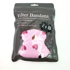 Genovega Filter Bandana Durable Breathable Pink Protect Neck &Mouth Neck Gaiter