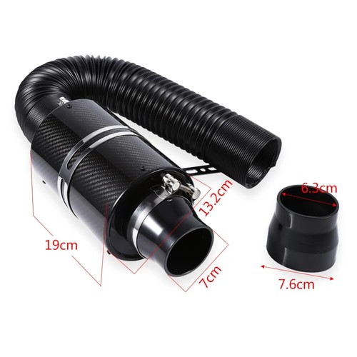 Lufteinlass mit Lüfter Universal Racing Kohlefaser Kaltzufuhr Induktion Kit - Bild 7 von 8
