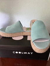 NIB Coolway Blue Suede Slides 7