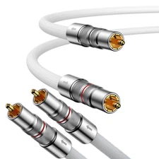 Pair OFC Silver Plated Cord Gold Plated Plug RCA Cable for HIFI DVD TV VCD STB