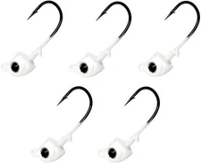 Reaction Tackle Tungsten Swimbait Jig Heads - 3D 1/8 oz (5-pack), White 