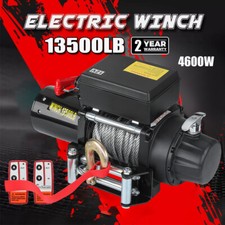 Gearzaar Electric Winch 12v 13500lb/6125kg Steel Rope, 2 Wireless Remote 4600KW