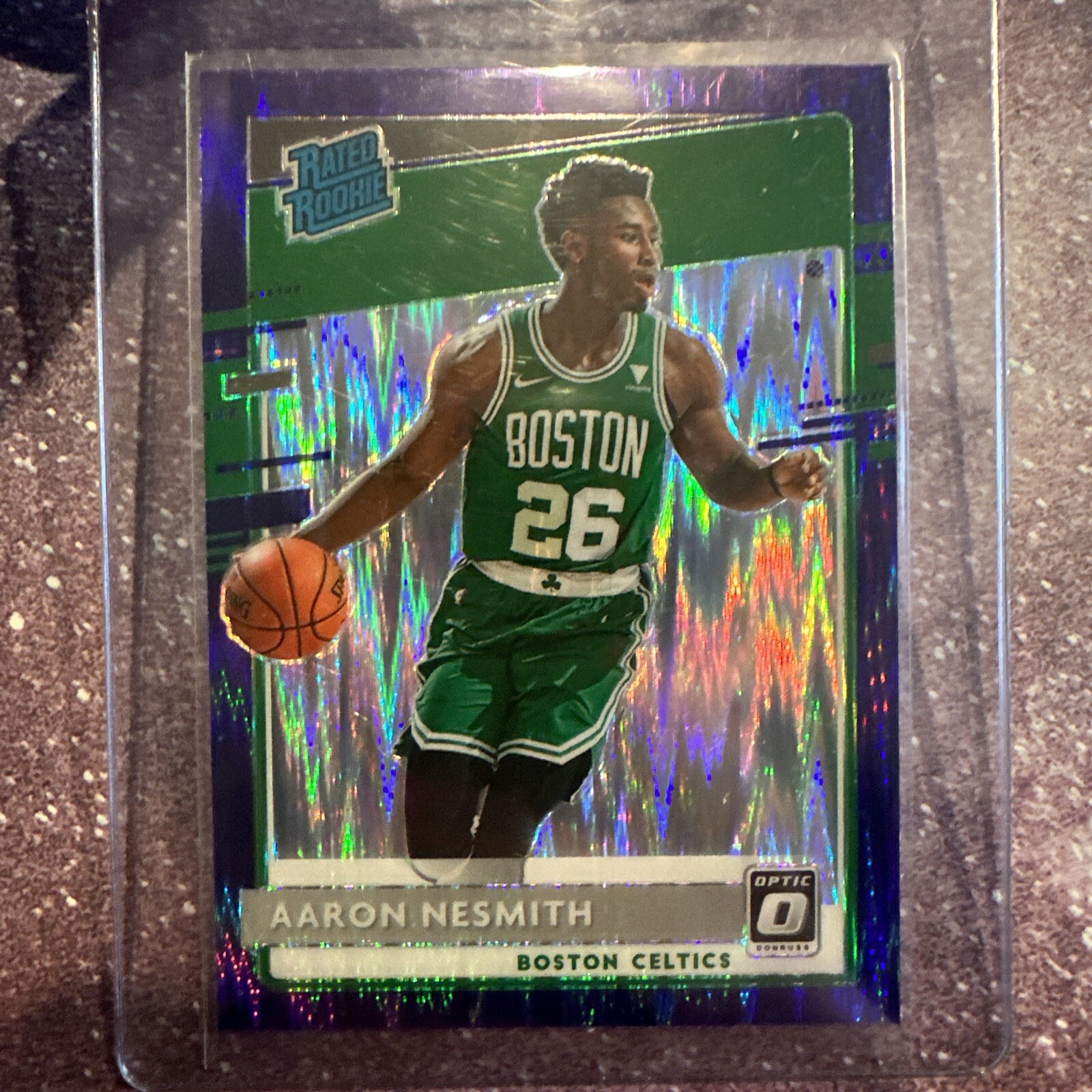 2020-21 Donruss Optic AARON NESMITH Purple Shock Prizm Rated Rookie #164