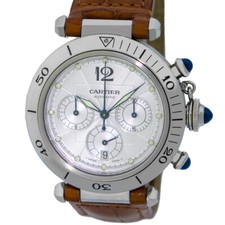 CARTIER Stainless Steel Pasha 38mm Automatic Chronograph Box Warranty MINT 2