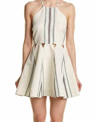 $200 Dolce Vita Womens White Blanche Linen-Blend Halter Fit & Flare Dress  Size L | eBay