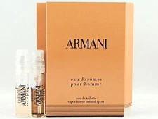 GIORGIO ARMANI EAU D'AROMES POUR HOMME 1.5ml .05oz x 2 COLOGNE SPRAY SAMPLE LOT
